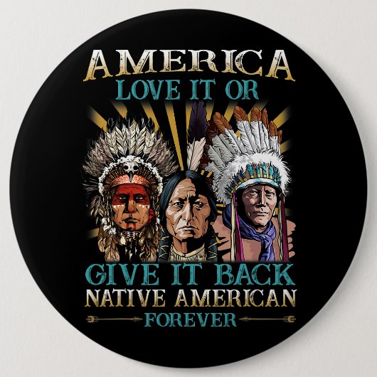 Amerika houdt ervan of geeft het terug inheemse Am Ronde Button 6,0 Cm (Voorkant)
