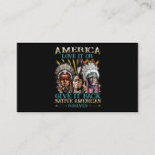Amerika houdt ervan of geeft het terug inheemse Am Visitekaartje (Achterkant)