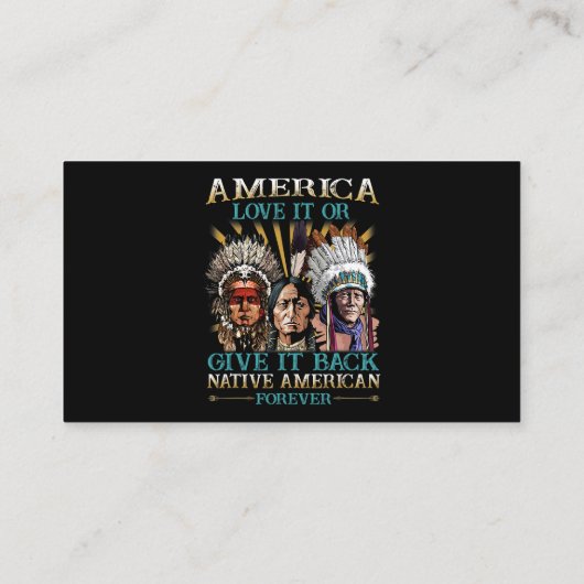 Amerika houdt ervan of geeft het terug inheemse Am Visitekaartje (Achterkant)