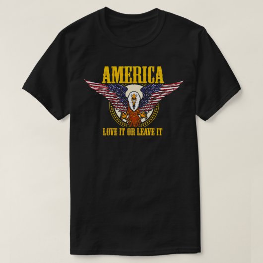 Amerika houdt ervan of laat het achter t-shirt (Design voorkant)