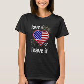 Amerika houdt ervan of laat het Hart Flag achter T-shirt (Voorkant)