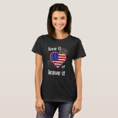 Amerika houdt ervan of laat het Hart Flag achter T-shirt (Voorkant volledig)