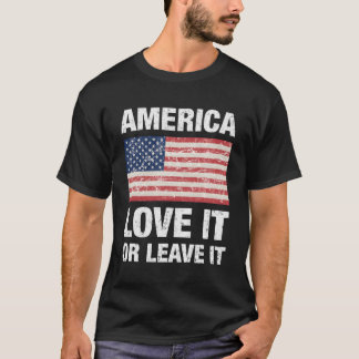 Amerika houdt ervan of laat het met ons vlag t-shirt