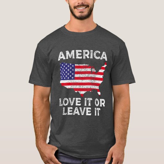 Amerika houdt ervan of laat het, Pro Amerika  T-shirt (Voorkant)