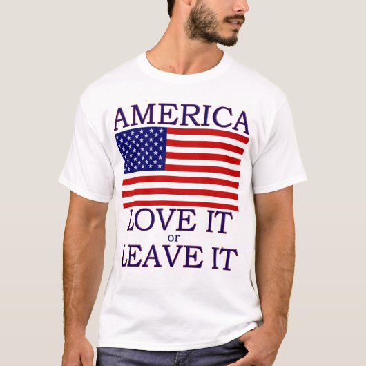 Amerika houdt ervan of laat het Vlag Mannen T-shir T-shirt (Voorkant)