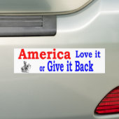 amerika houdt van of geeft terug bumpersticker (Op auto)