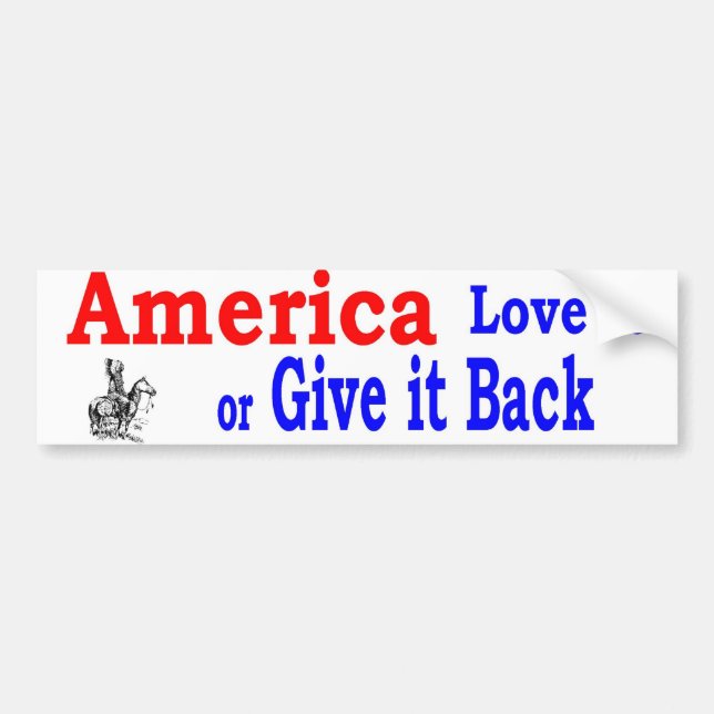 amerika houdt van of geeft terug bumpersticker (Voorkant)