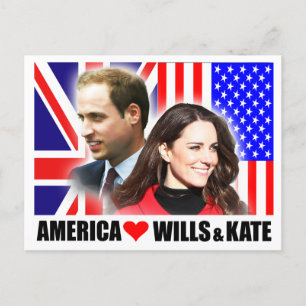 Amerika houdt van Wills & Kate Briefkaart