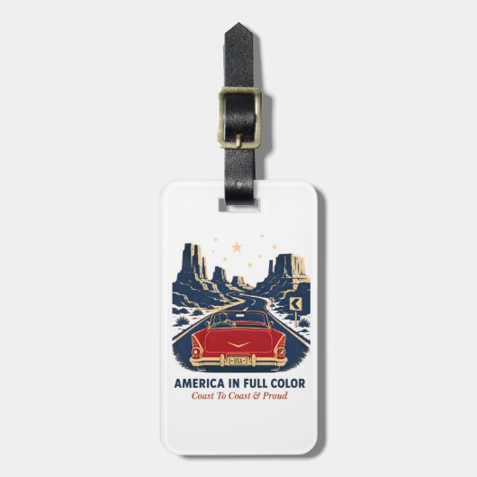 Amerika in Kleur Bagage Label (Voorkant verticaal)