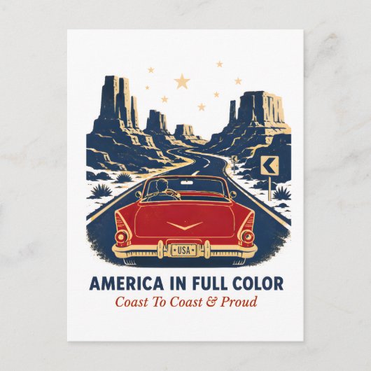 Amerika in Kleur Postkaart (Voorkant)