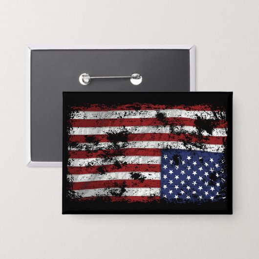 Amerika in nood - Omgekeerde vlag Button (Voorkant / Achterkant)