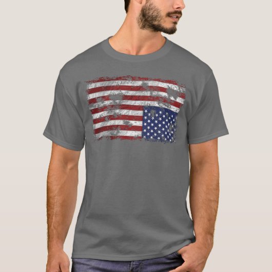 Amerika in nood - Omgekeerde vlag T-shirt (Voorkant)