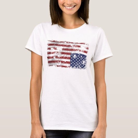 Amerika in nood - Omgekeerde vlag T-shirt (Voorkant)
