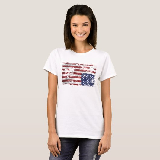 Amerika in nood - Omgekeerde vlag T-shirt (Voorkant volledig)