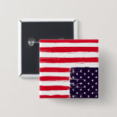 Amerika in nood onderaan vlag vierkante button 5,1 cm (Voorkant /achterkant)