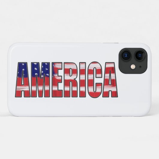 AMERIKA in vlag-kleuren Case-Mate iPhone Case (Achterkant (horizontaal))