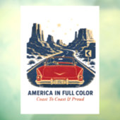 Amerika in volle kleur venster cling raamsticker (Vel 3)