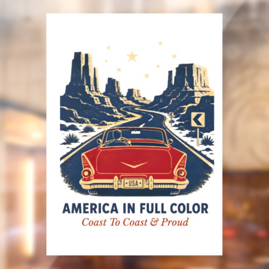 Amerika in volle kleur venster cling raamsticker (Vel 2)