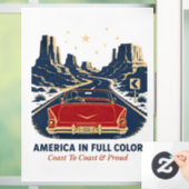 Amerika in volle kleur venster cling raamsticker (Huis)