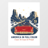 Amerika in volle kleur venster cling raamsticker (Vel)