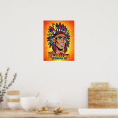 Amerika-Indianer-Leuchtfeuer Farben. Poster (Keuken)
