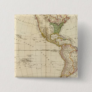 Amerika - Indische Tribe-nederzettingen Vierkante Button 5,1 Cm