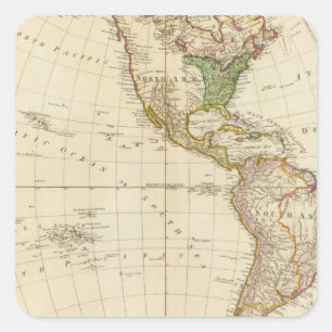 Amerika - Indische Tribe-nederzettingen Vierkante Sticker