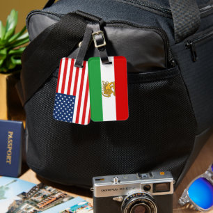 Amerika Iran Land Vlaggen Reizen Bagagelabel