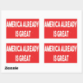 Amerika is al geweldig rechthoekige sticker (Vel)