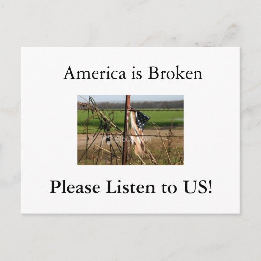 Amerika is Broken, Ple... Briefkaart (Voorkant)