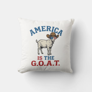 Amerika Is De G.O.A.T Patriottische Geit Cowboy Sh Kussen