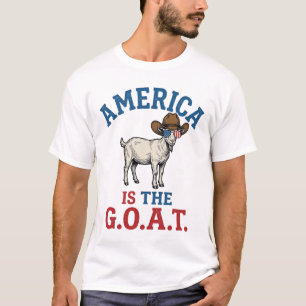 Amerika Is De G.O.A.T Patriottische Geit Cowboy Sh T-shirt