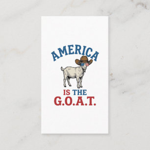 Amerika Is De G.O.A.T Patriottische Geit Cowboy Sh Visitekaartje