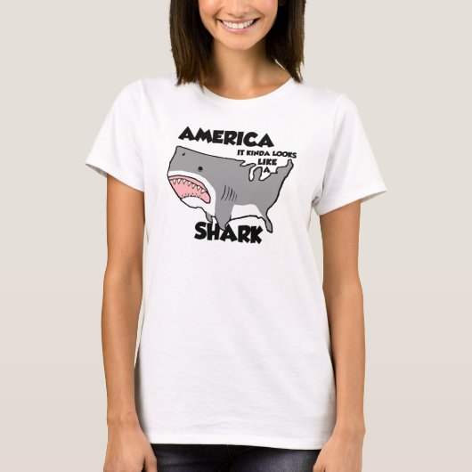 Amerika is een Shark (andere stijlen nu beschikbaa T-shirt (Voorkant)
