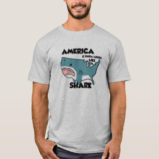 Amerika is een Shark T-Shirt, Grey T-shirt