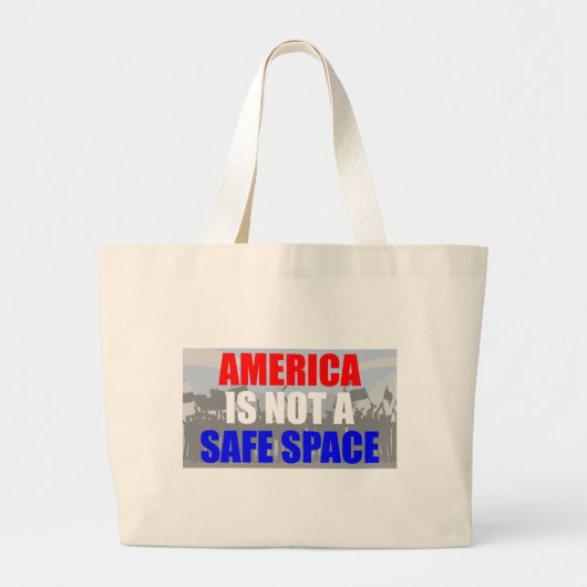 Amerika is geen veilige ruimte grote tote bag (Voorkant)