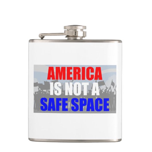 Amerika is geen veilige ruimte heupfles (Voorkant)