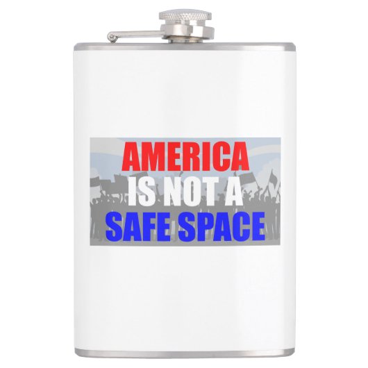 Amerika is geen veilige ruimte heupfles (Voorkant)