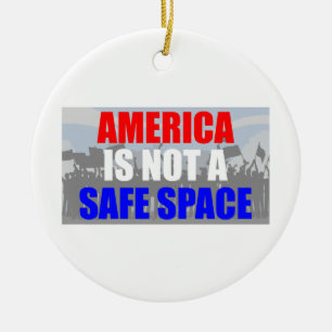 Amerika is geen veilige ruimte keramisch ornament