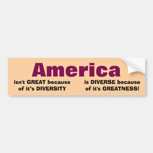 Amerika is geweldig bumpersticker (Voorkant)
