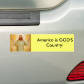 Amerika is het land van GOD! Bumpersticker (Op auto)