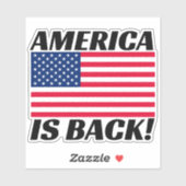 Amerika is terug Donald Trump Amerikaanse vlag aut Sticker (Vel)