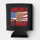 Amerika is terug Donald Trump Amerikaanse vlag SOT Blikjeskoeler (Achterkant)