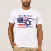 Amerika Israël Vlag T-shirt (Voorkant)