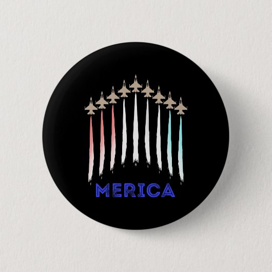 Amerika Jet Flag Trump Patriot Veteraan Gift Ronde Button 5,7 Cm (Voorkant)