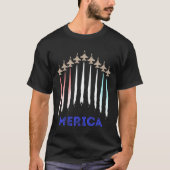 Amerika Jet Flag Trump Patriot Veteraan Gift T-shirt (Voorkant)