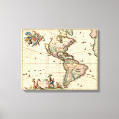 Amerika  Kaart 1670 verpakt canvas Afdruk (Voorkant)