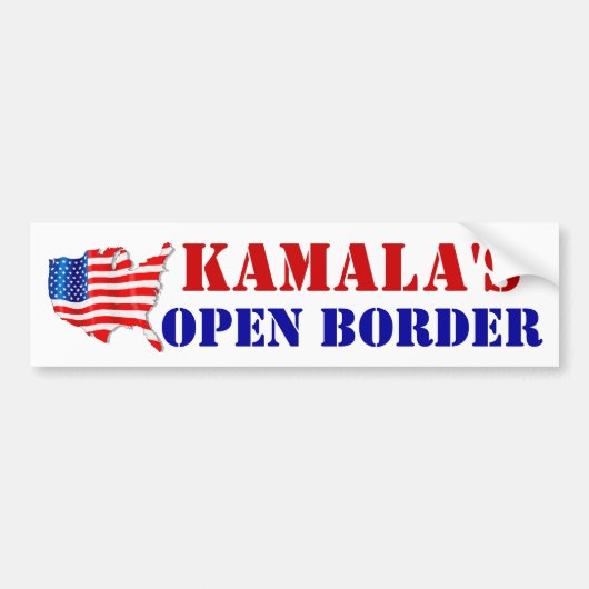 AMERIKA KAMALA'S OPEN GRENS VS! Vlag Bumpersticker (Voorkant)