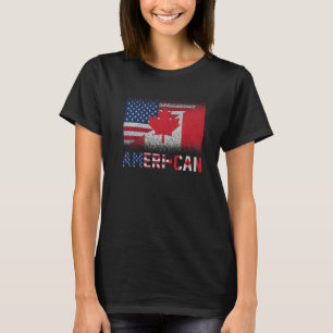 Amerika kan VS EU Amerika Canada vlag Amerikaans C T-shirt