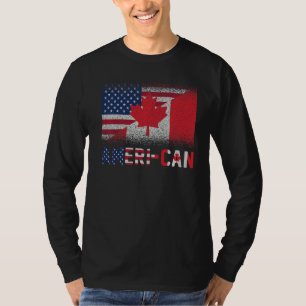 Amerika kan VS EU Amerika Canada vlag Amerikaans C T-shirt